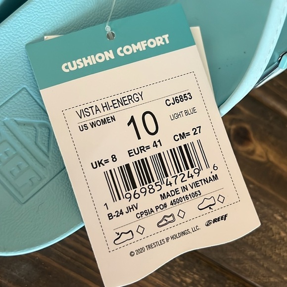 Reef Vista Hi-Energy Platform Sandals Light Blue Women’s Size 10 - Picture 3 of 8